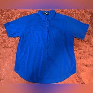 Men’s Blue Golden Wings Button Down Shirt (Size 40)